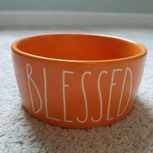 Rae Dunn "Blessed" Orange Dog Bowl